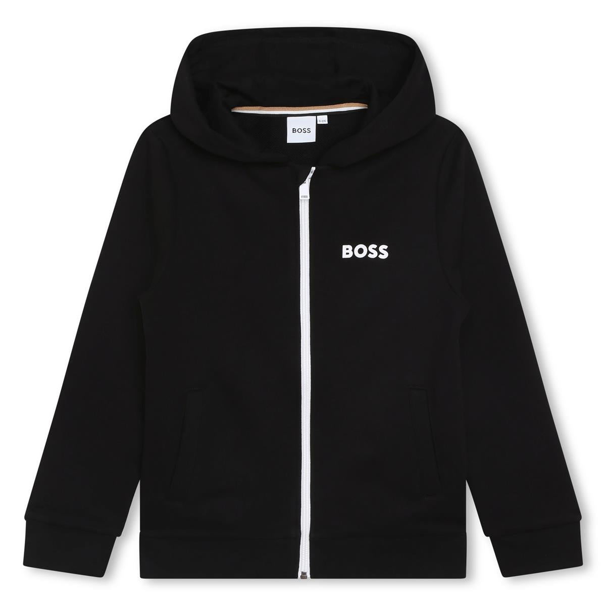 Boys Black Zip-Up Top