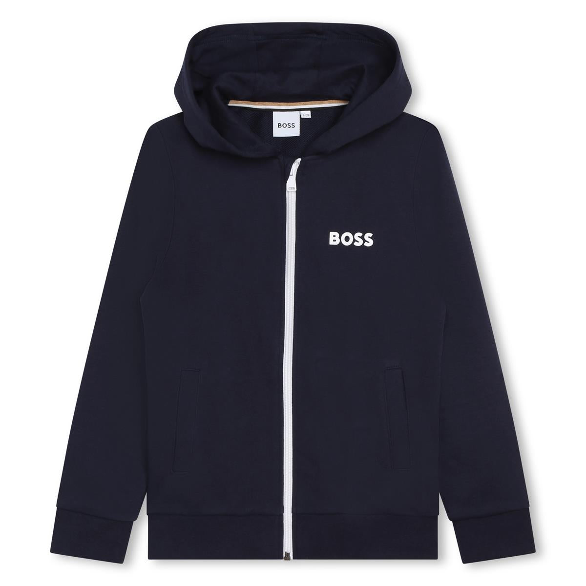 Boys Navy Zip-Up Top