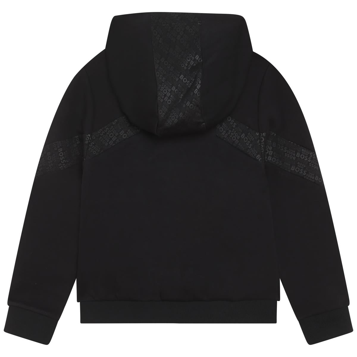 Boys Black Zip-Up Top