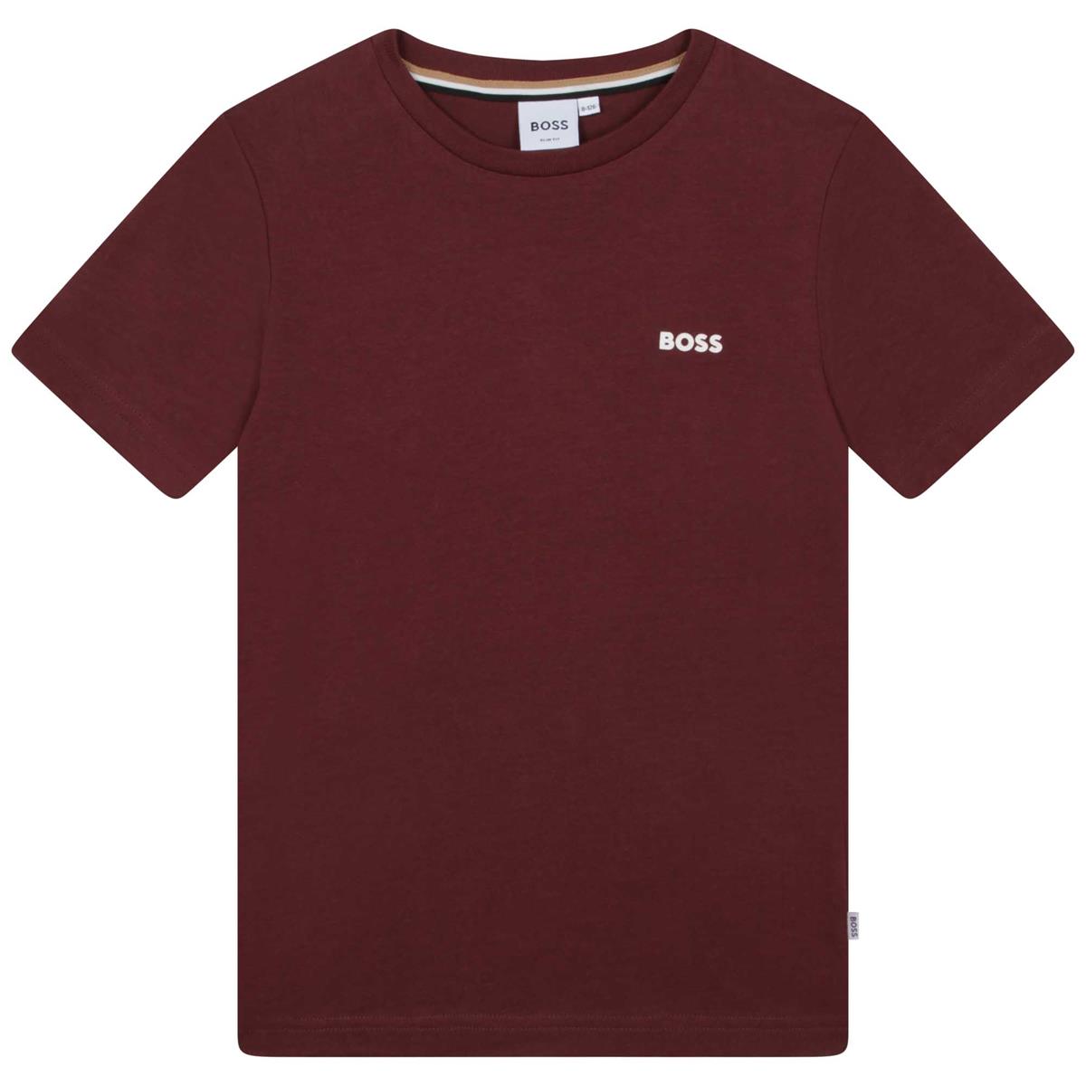 Boys Dark Red Logo T-Shirt