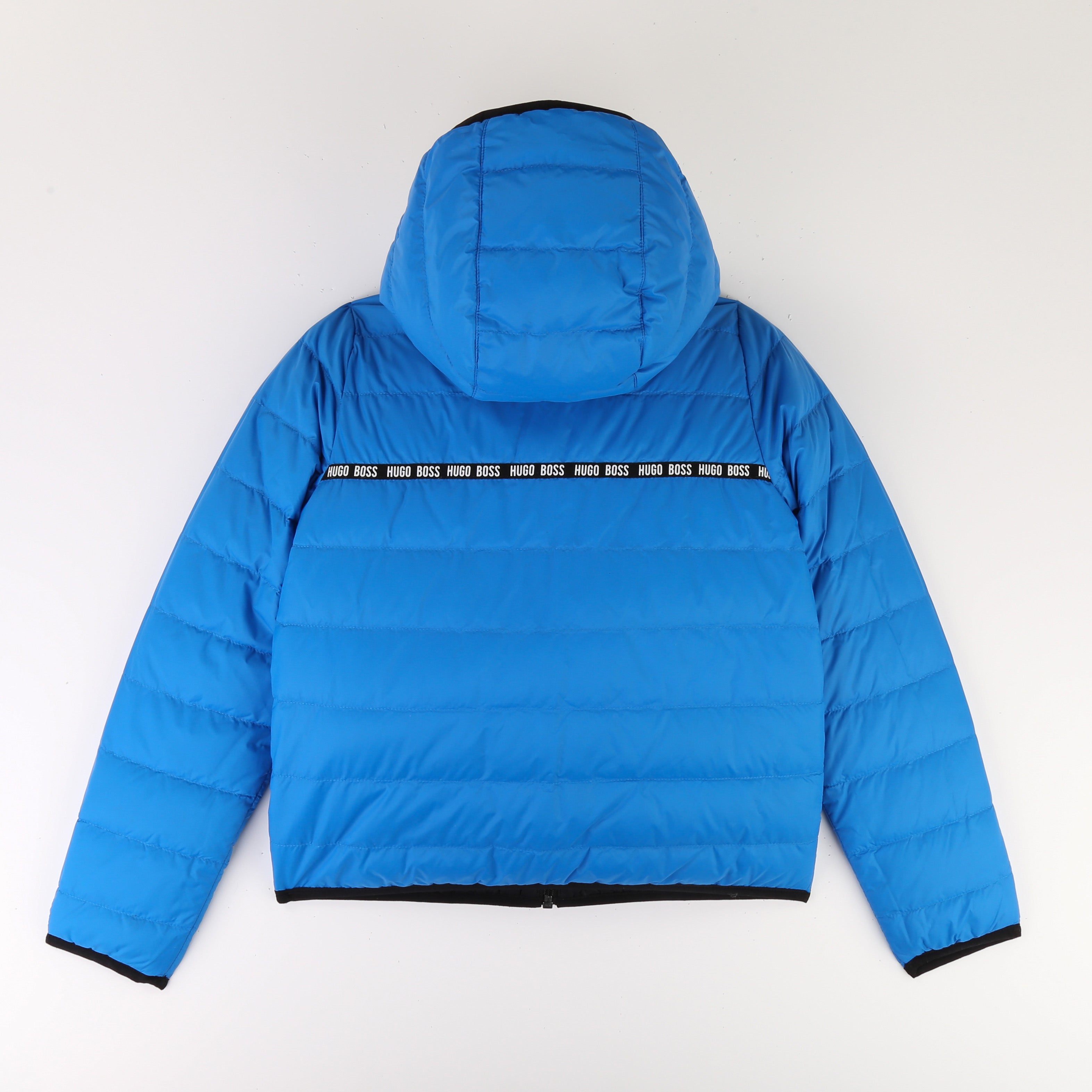Boys Blue & Black Reversible Padded Down Coat