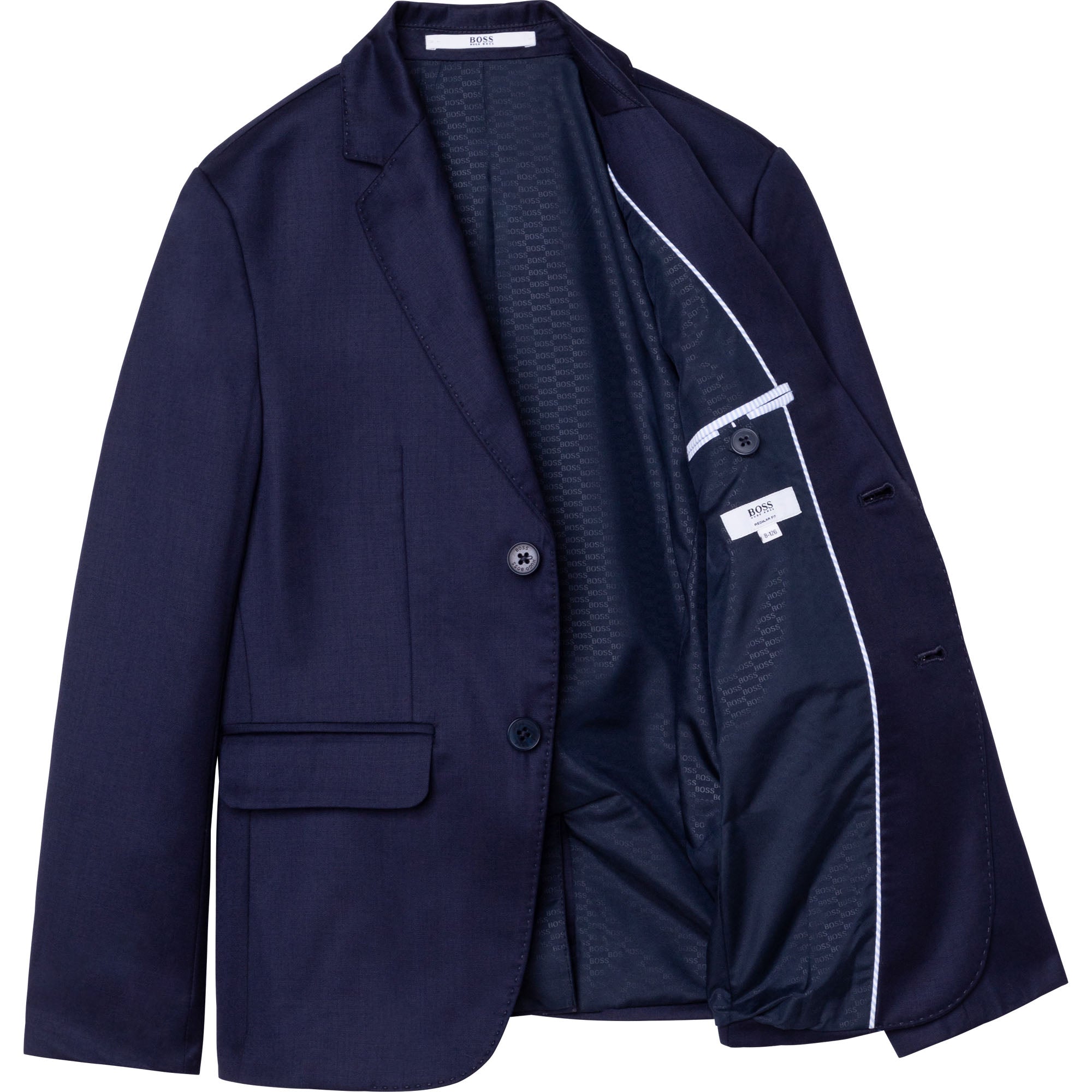 Boys Dark Blue Wool Suit Coat