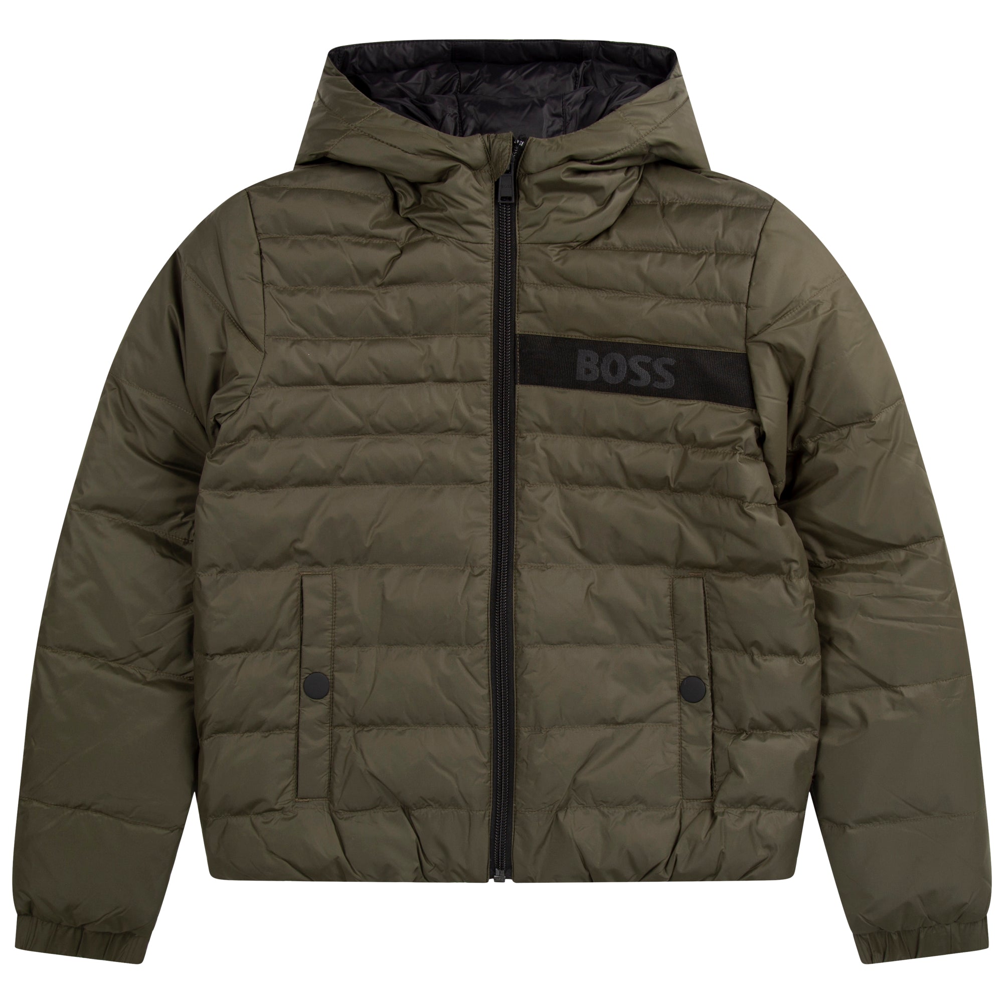 Boys Green Reversible Padded Down Jacket