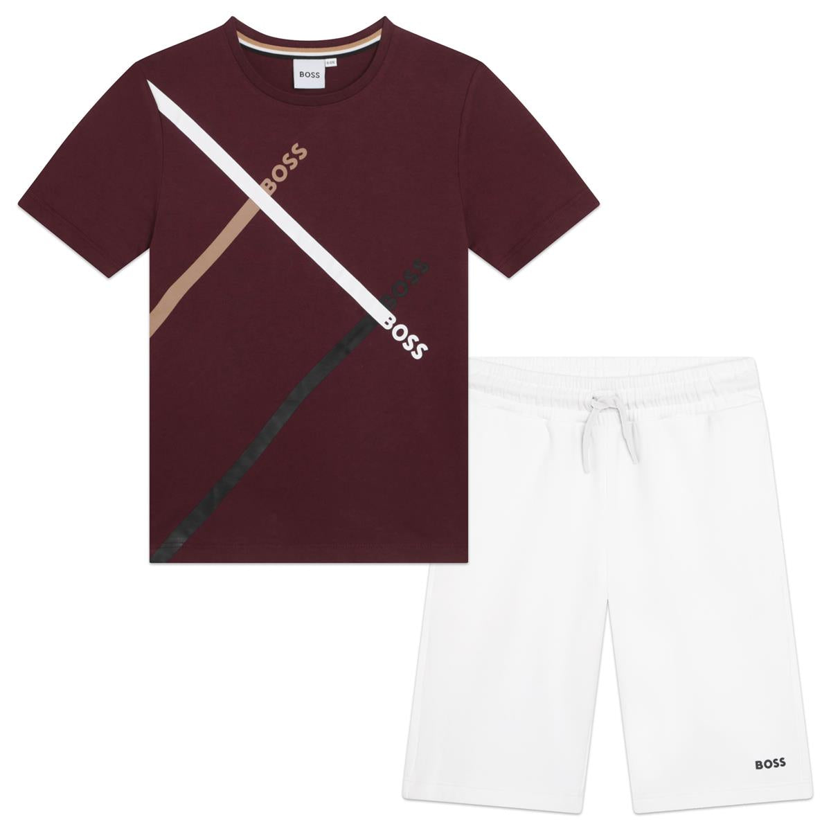 Boys Dark Red Cotton Set