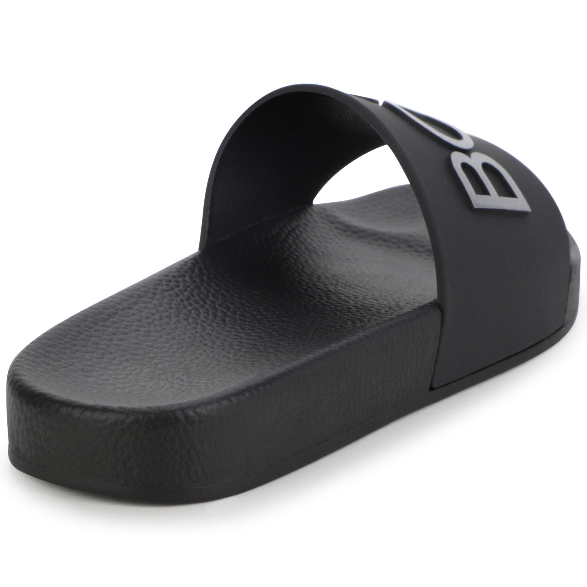 Boys Black Logo Sandals