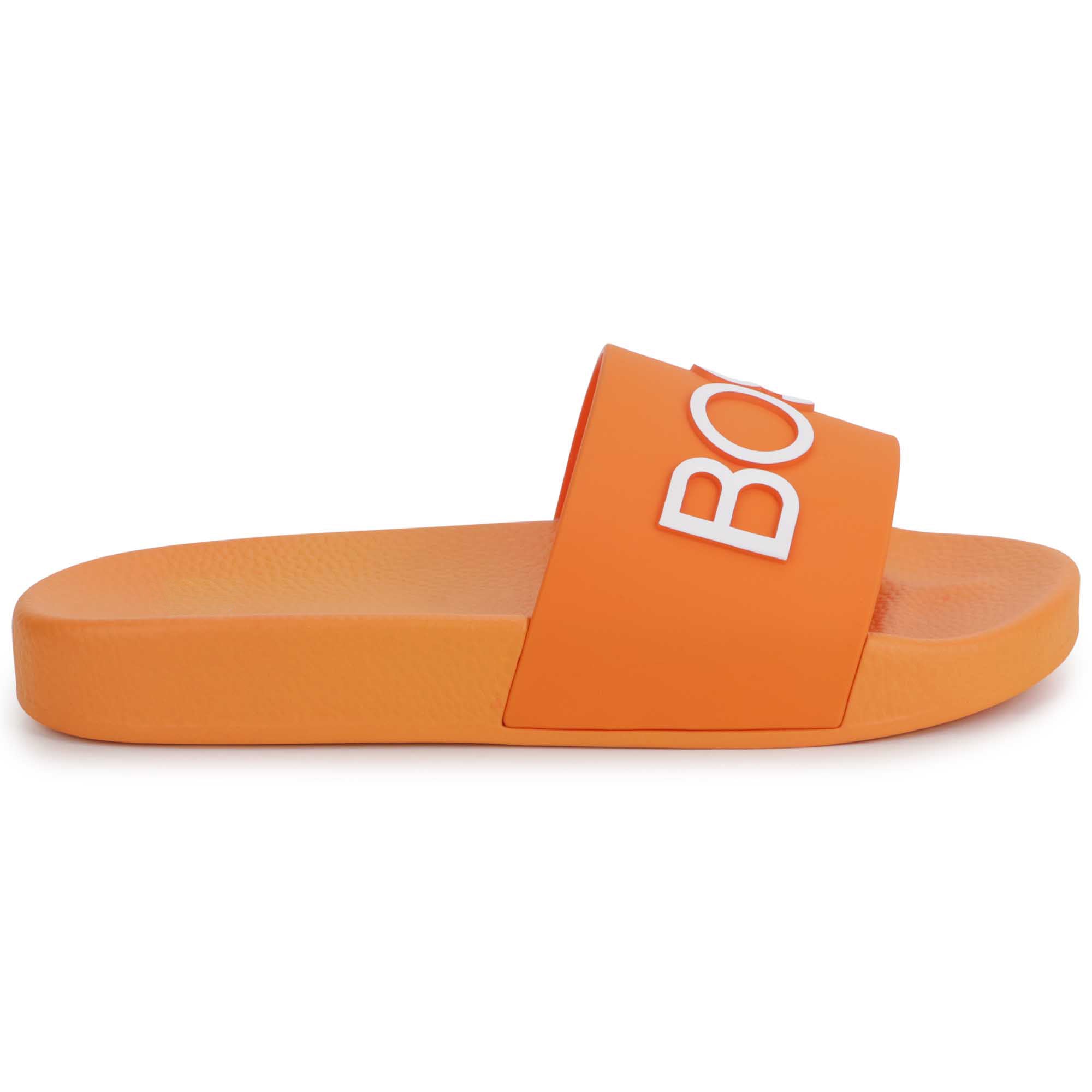 Boys Orange Logo Sandals