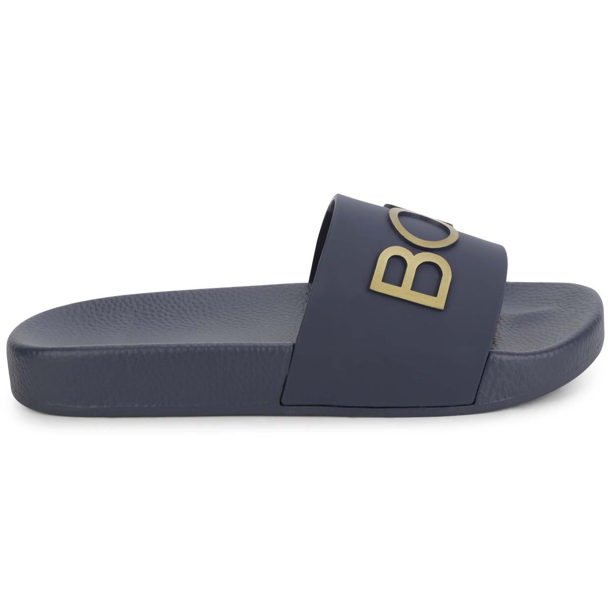 Boys Navy Logo Sandals