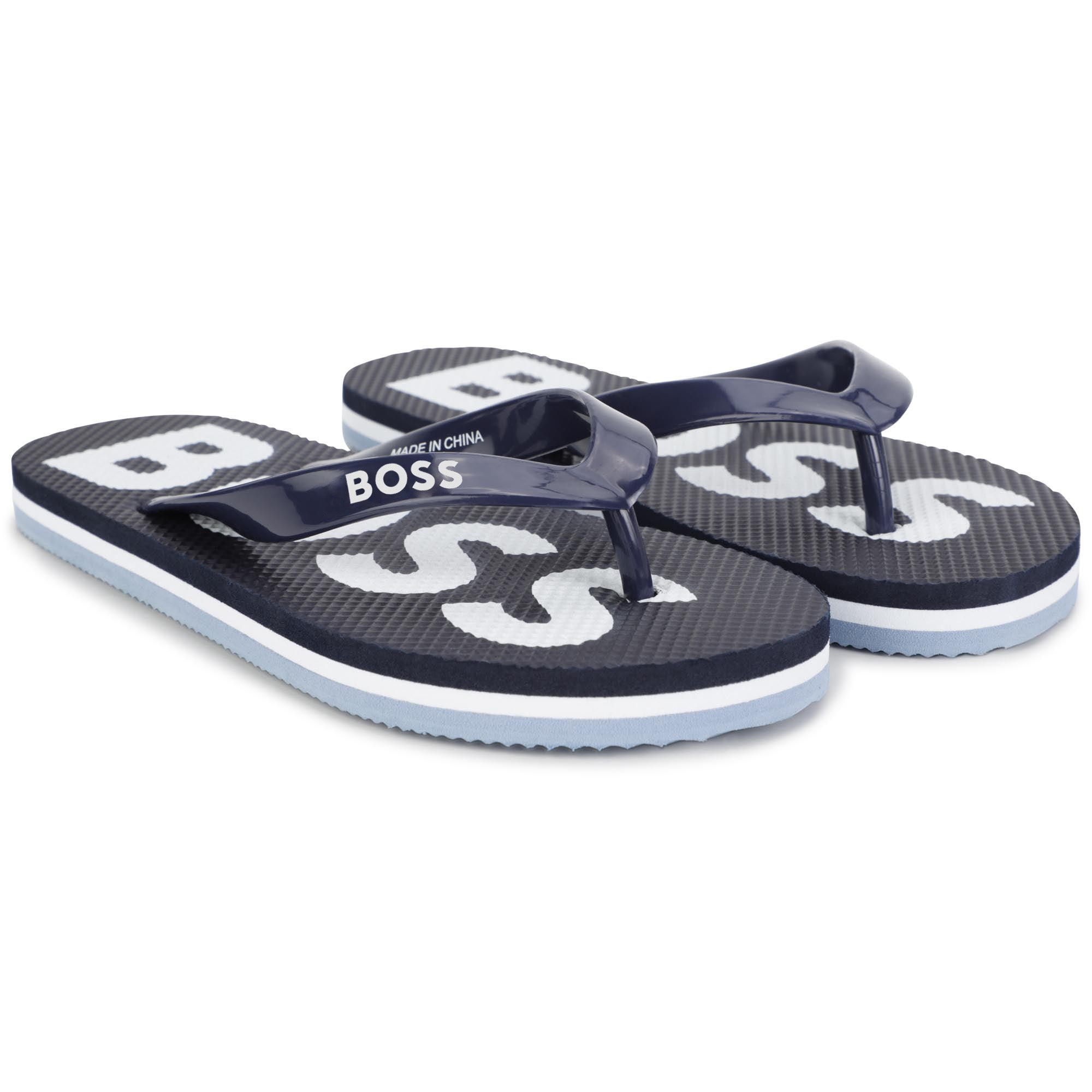 Boys Blue Logo Slippers