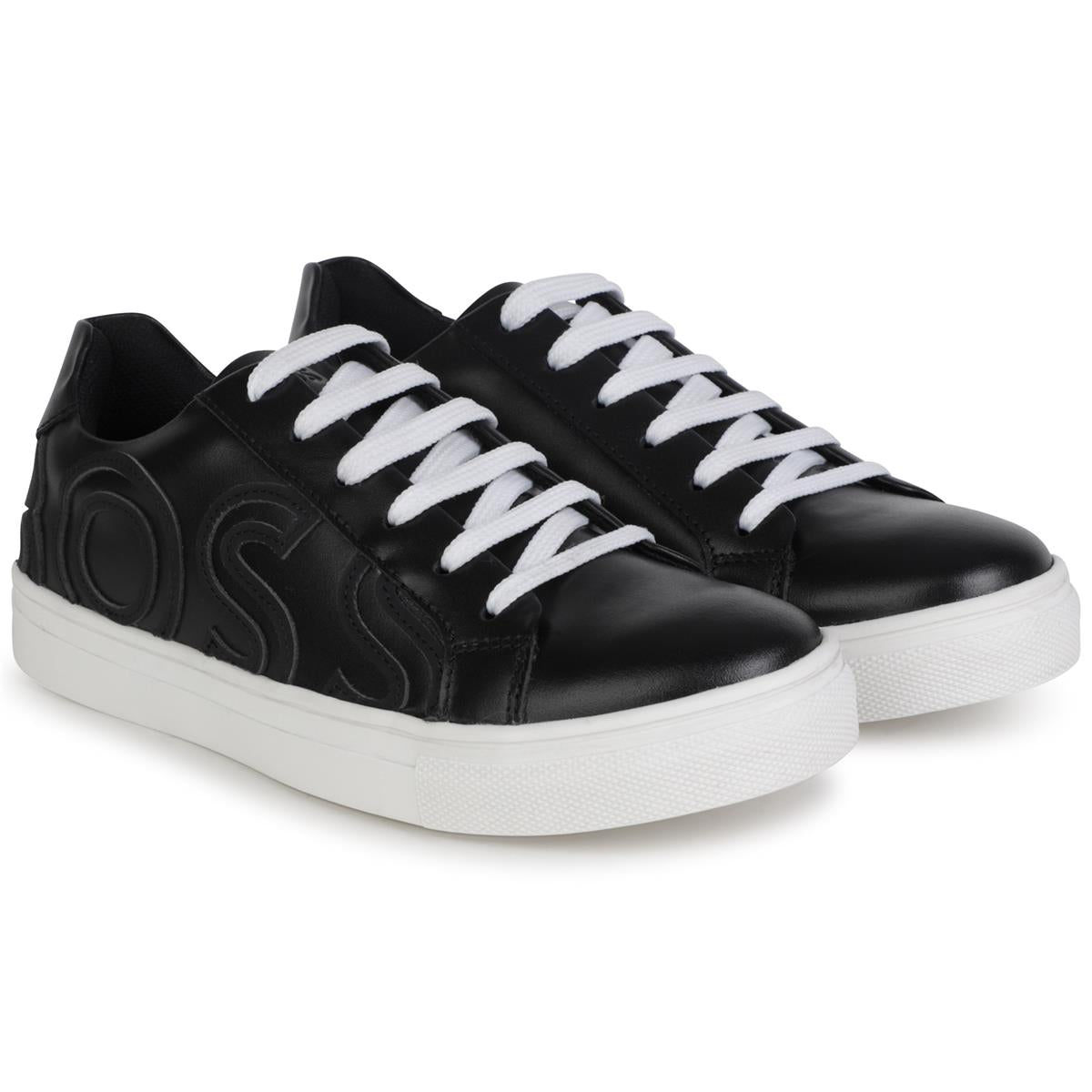 Boys Black Logo Shoes