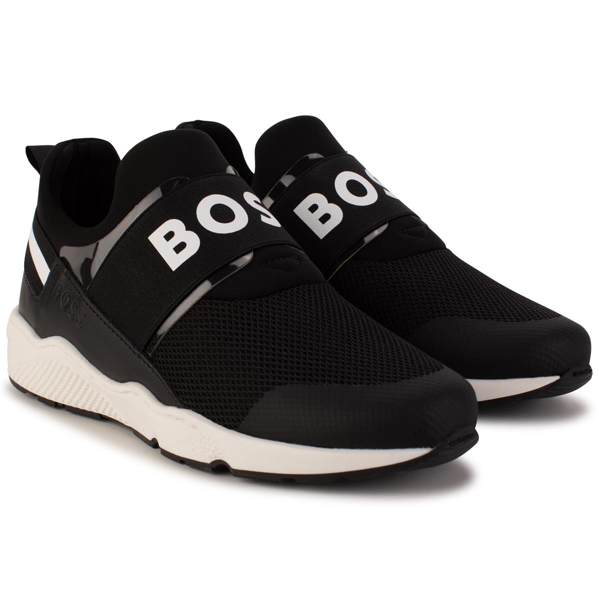 Boys Black Logo Shoes