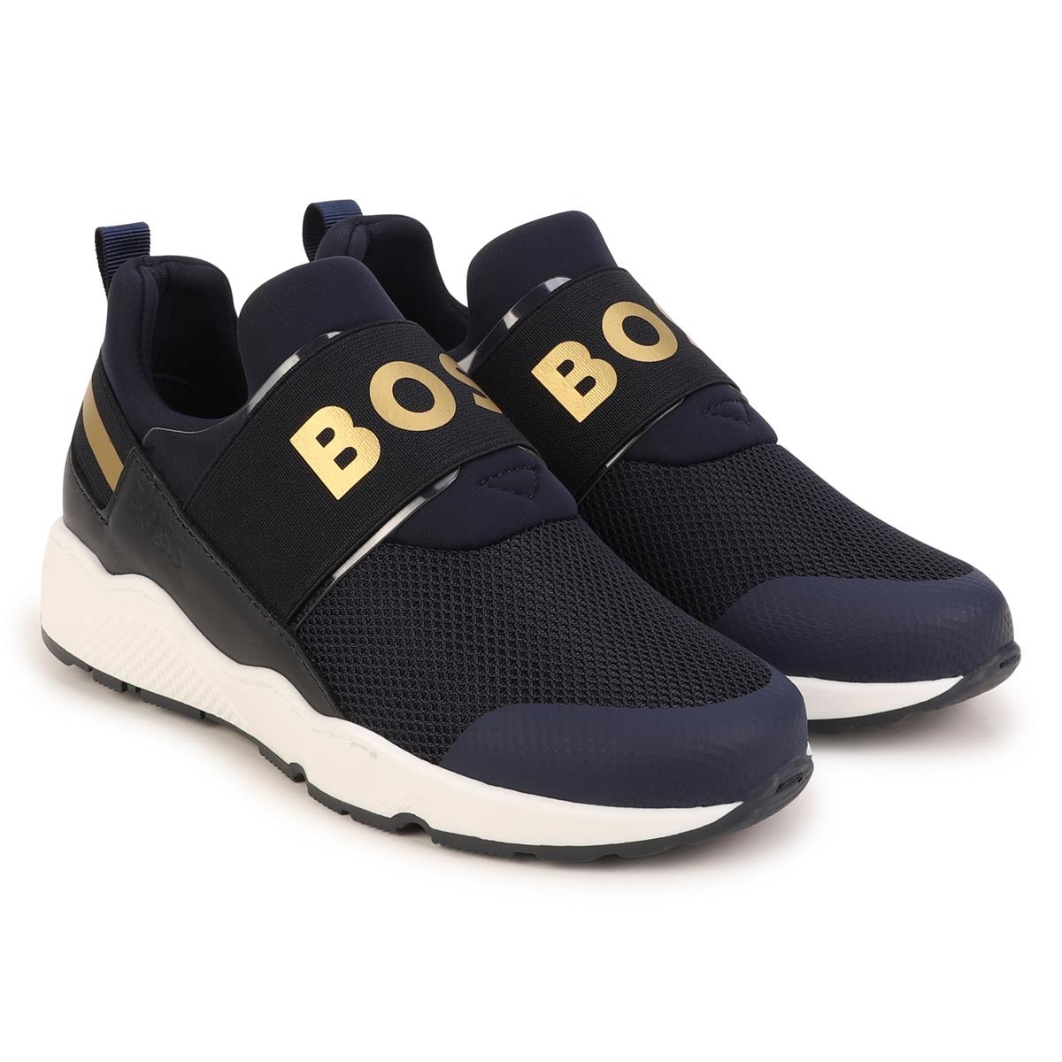 Boys Black Logo Shoes