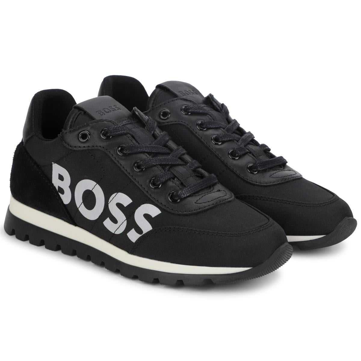 Boys Black Logo Shoes