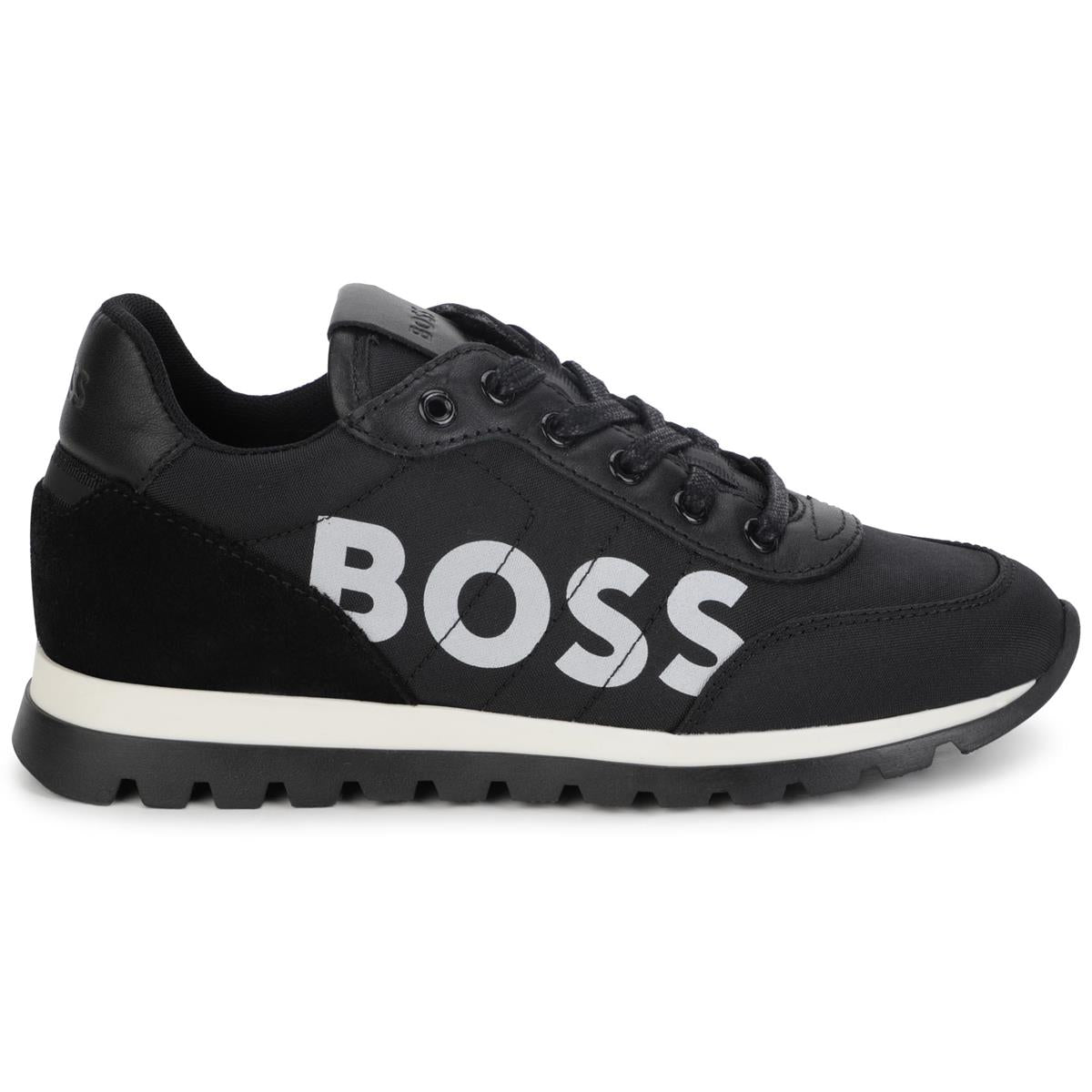 Boys Black Logo Shoes