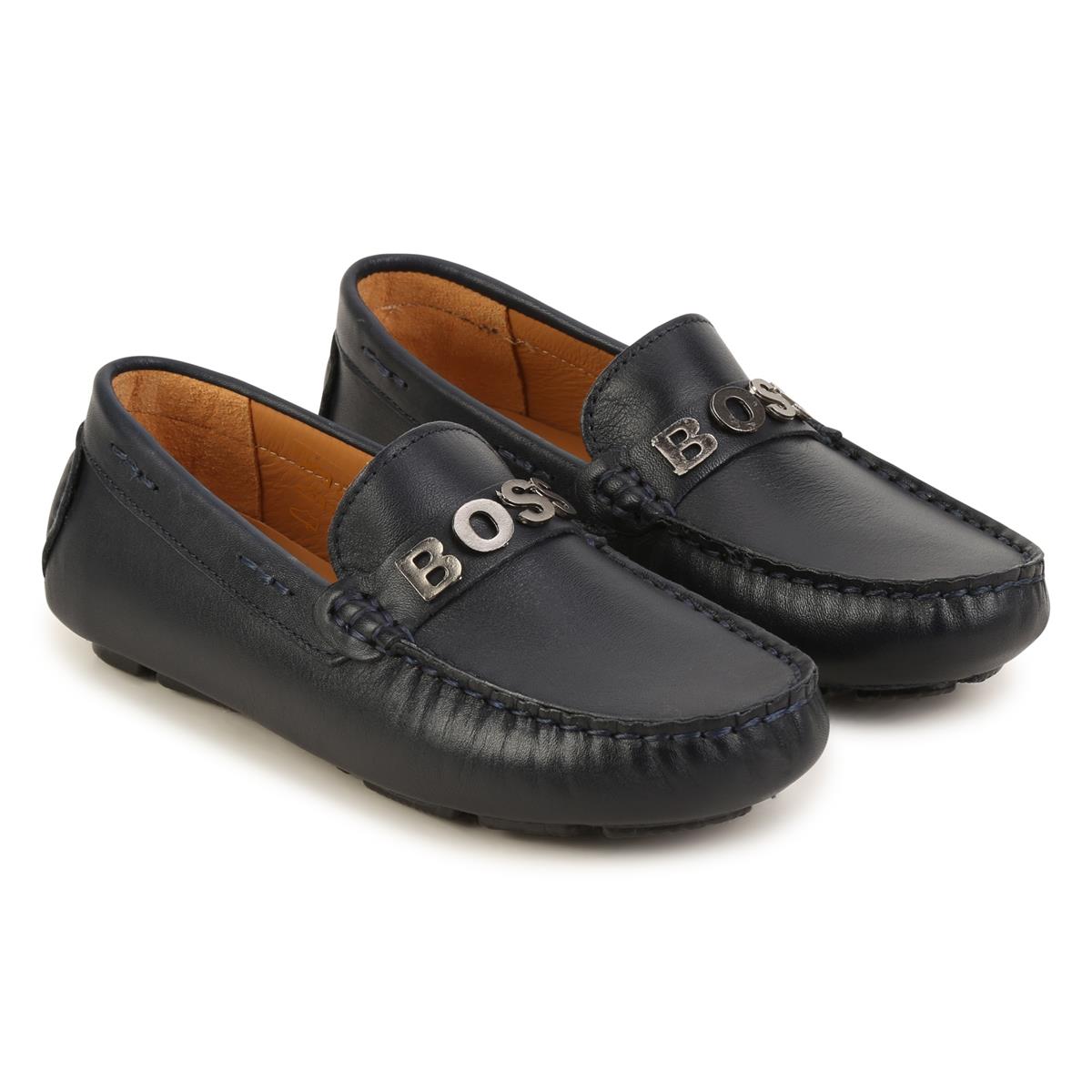 Boys Black Logo Shoes