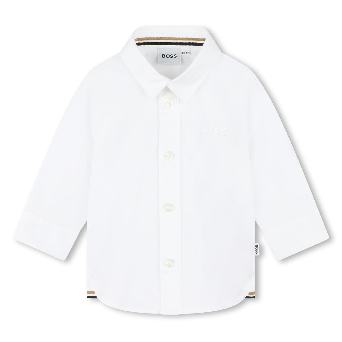 Baby Boys White Cotton Shirt