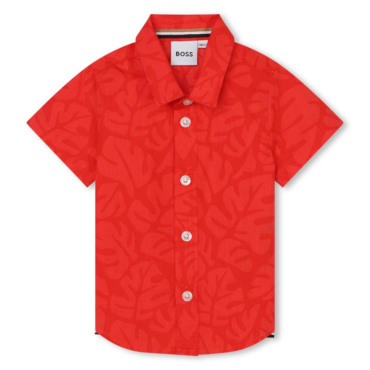 Baby Boys Orange Cotton Shirt