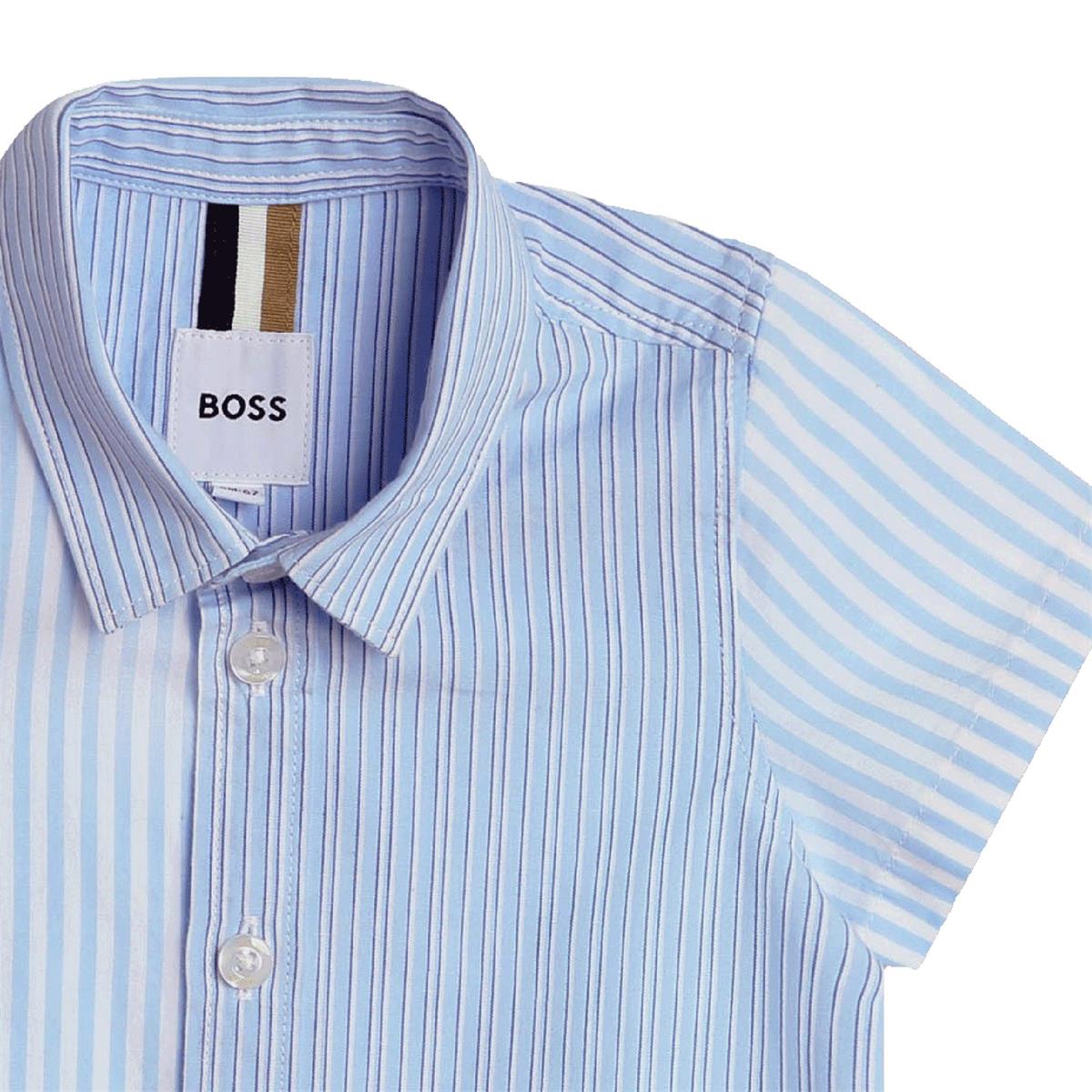 Baby Boys Blue Stripes Cotton Shirt