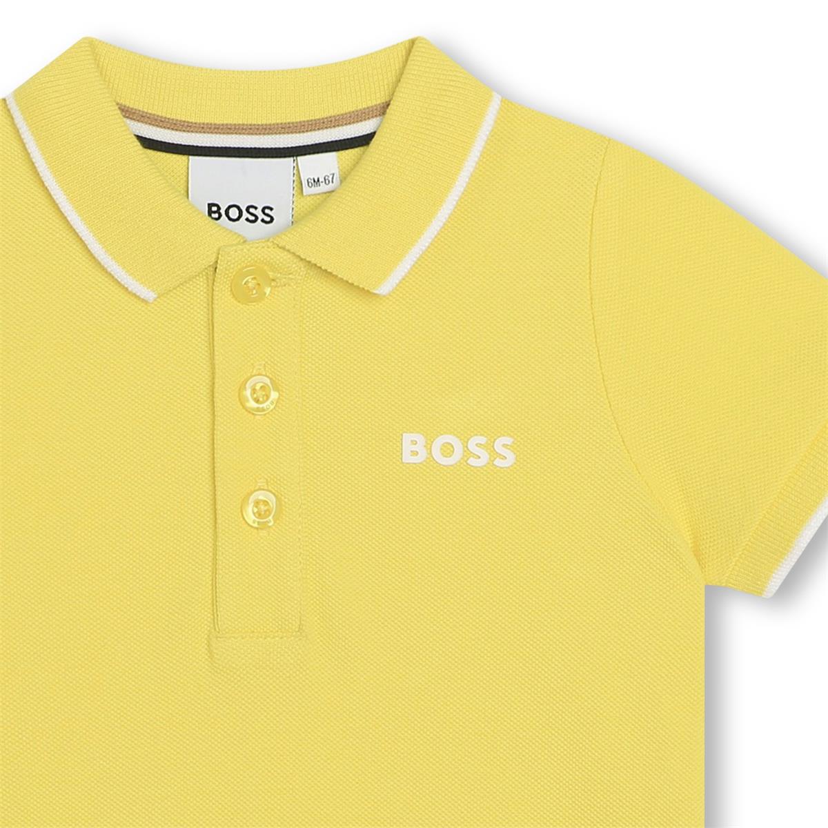 Baby Boys Yellow Cotton Polo Shirt