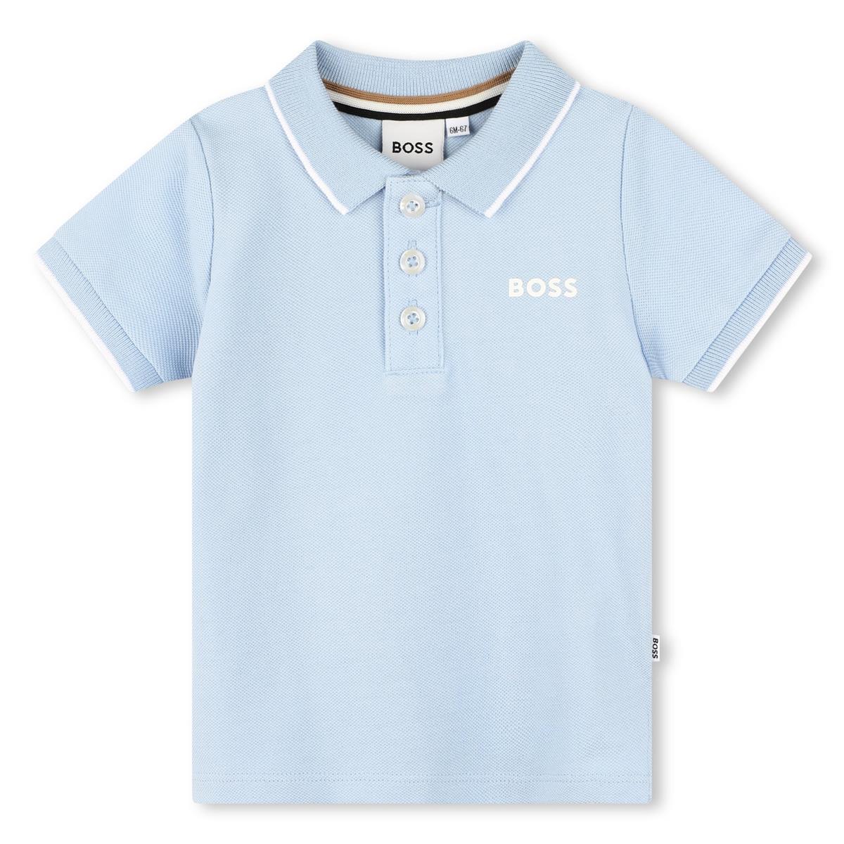 Baby Boys Light Blue Cotton Polo Shirt