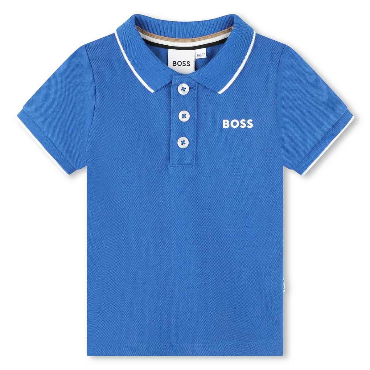 Baby Boys Blue Cotton Polo Shirt