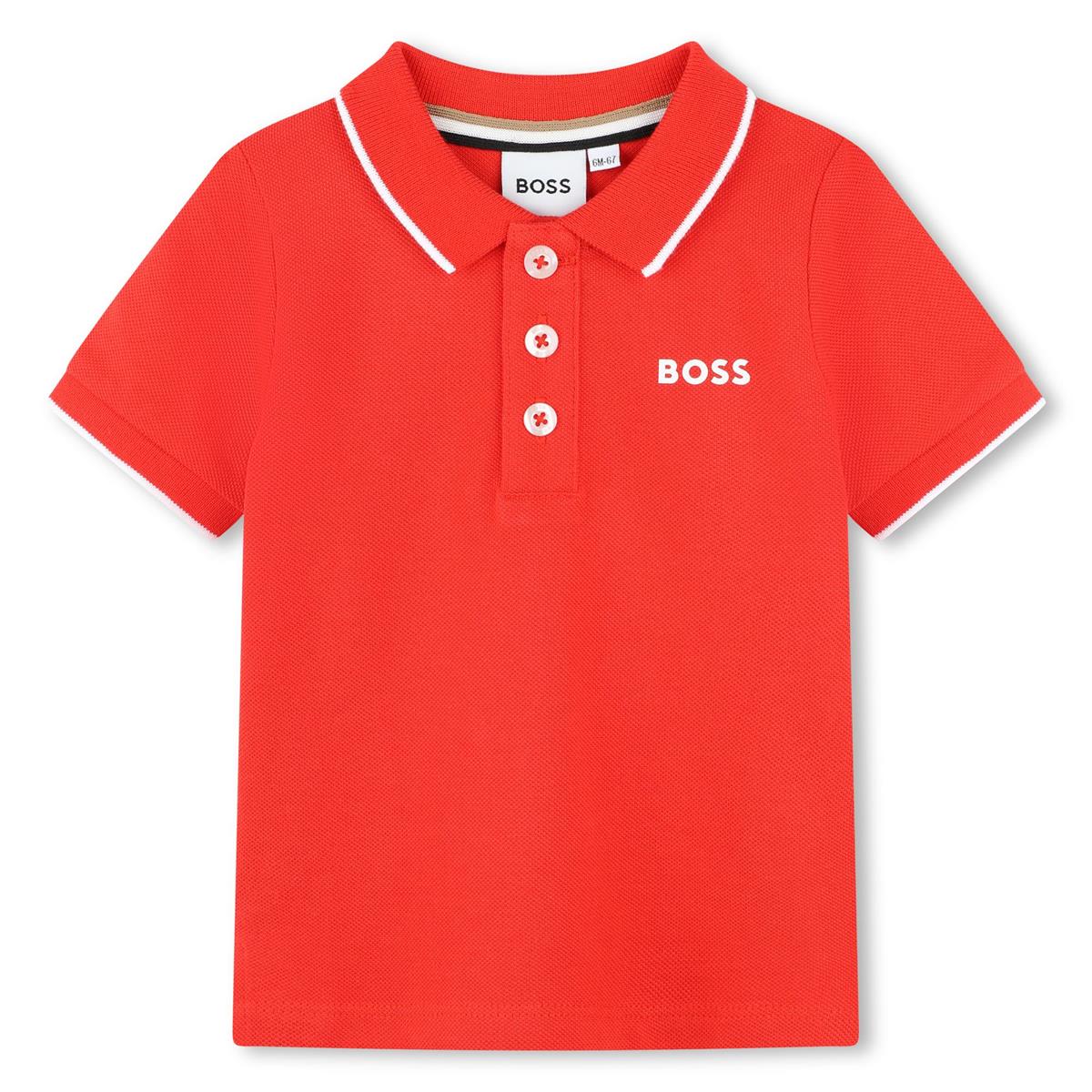 Baby Boys Red Cotton Polo Shirt