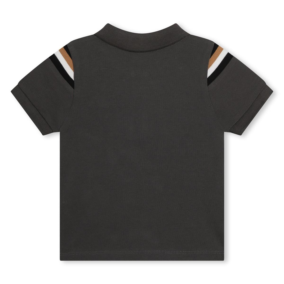 Baby Boys Dark Grey Cotton Polo Shirt