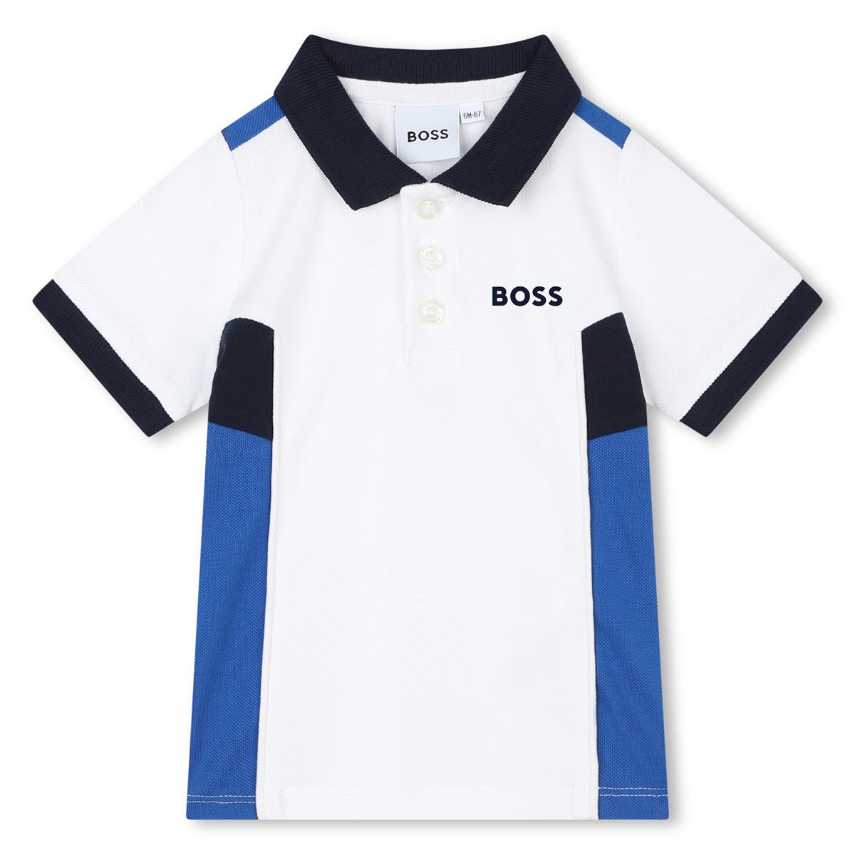 Baby Boys White Cotton Polo Shirt