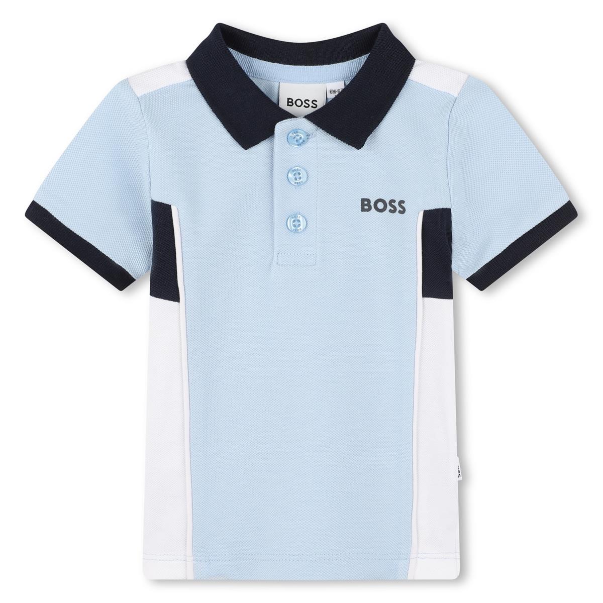 Baby Boys Light Blue Cotton Polo Shirt