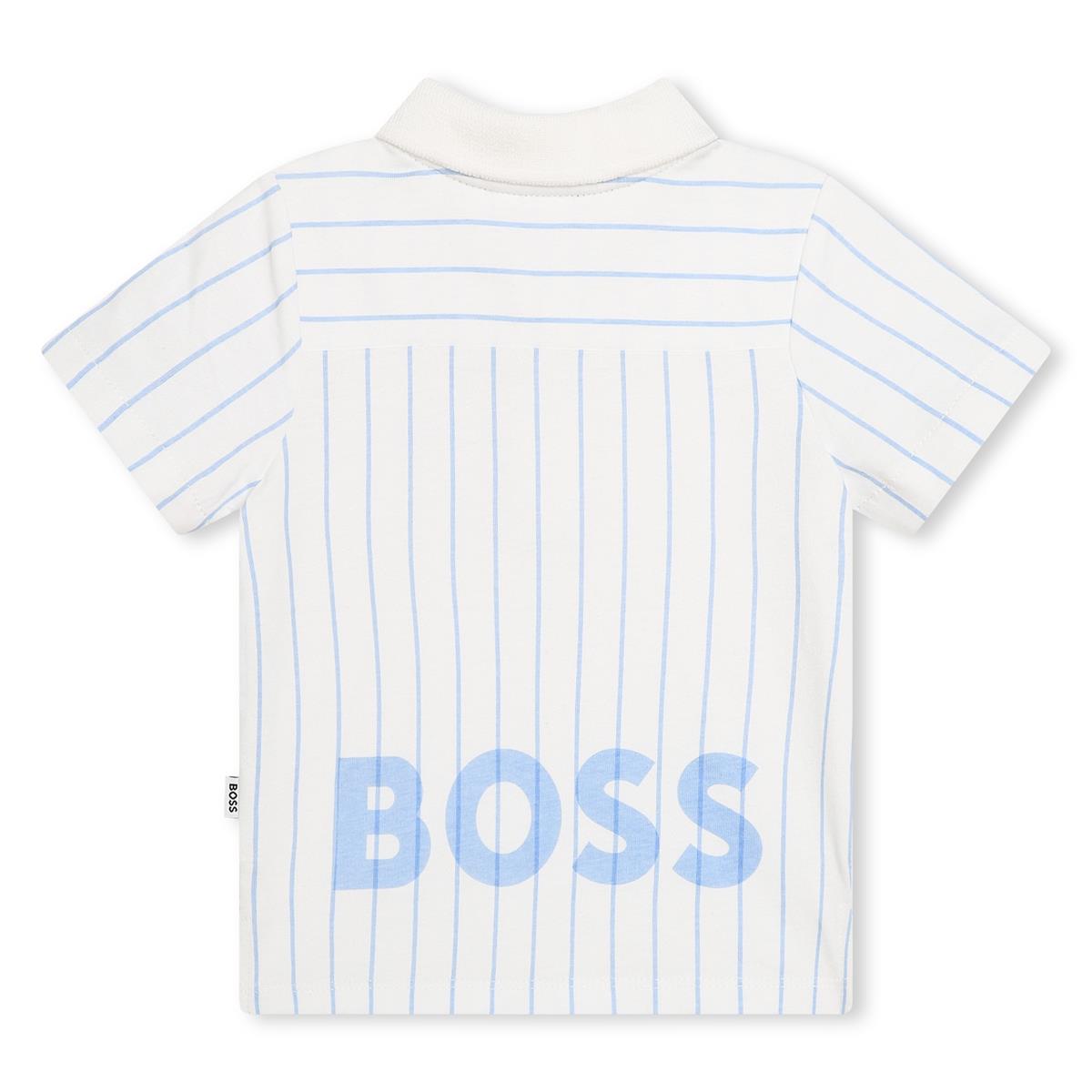 Baby Boys White Cotton Polo Shirt