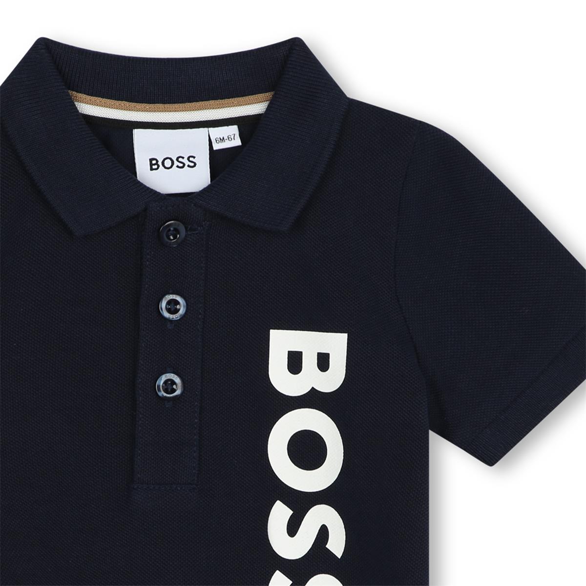 Baby Boys Navy Cotton Polo Shirt