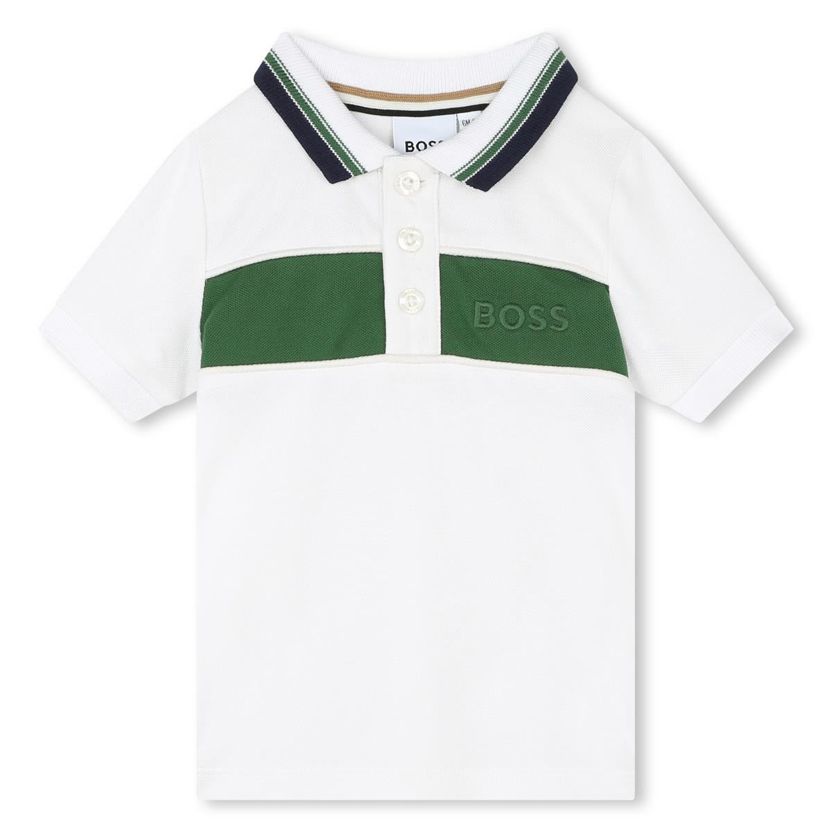 Baby Boys White Cotton Polo Shirt