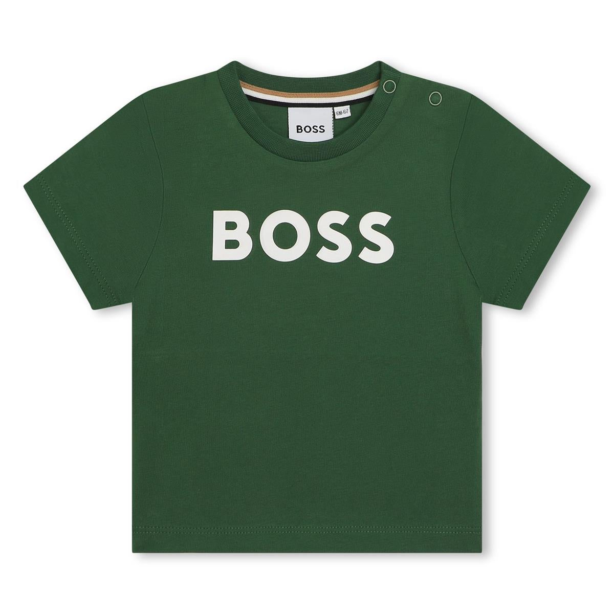 Baby Boys Green Cotton T-Shirt