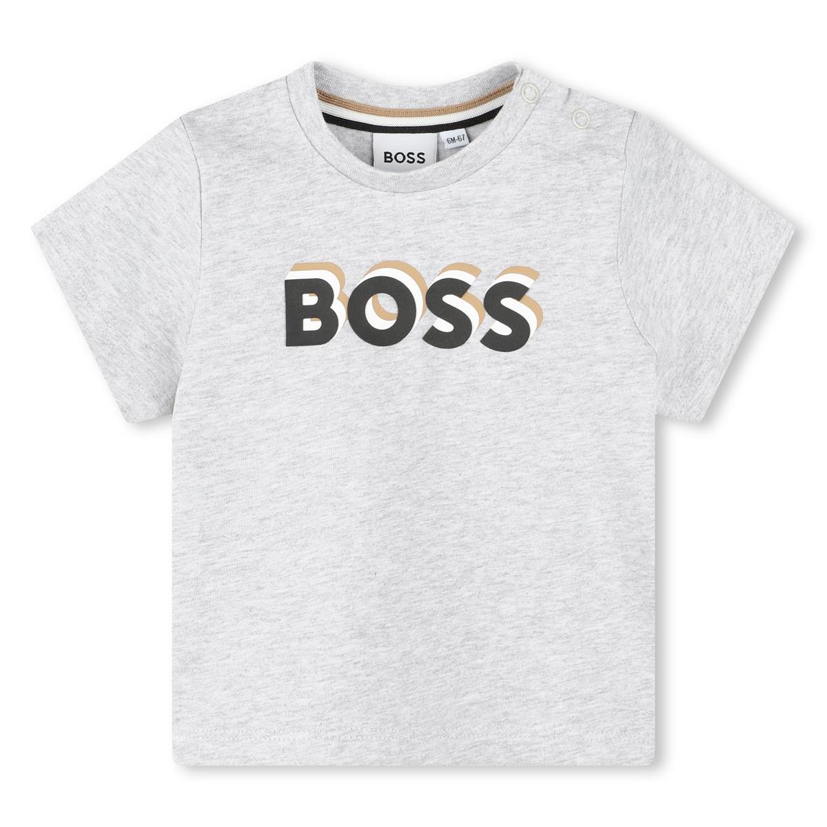 Baby Boys Light Grey Cotton T-Shirt