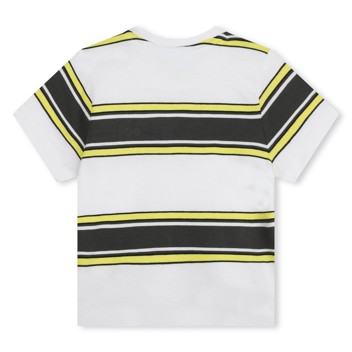 Baby Boys White Stripes Cotton T-Shirt