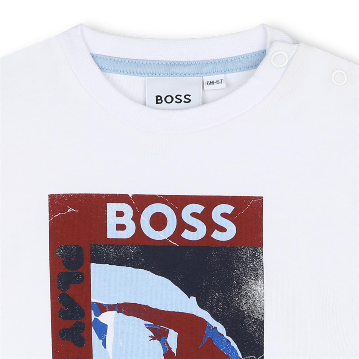 Baby Boys White Cotton T-Shirt