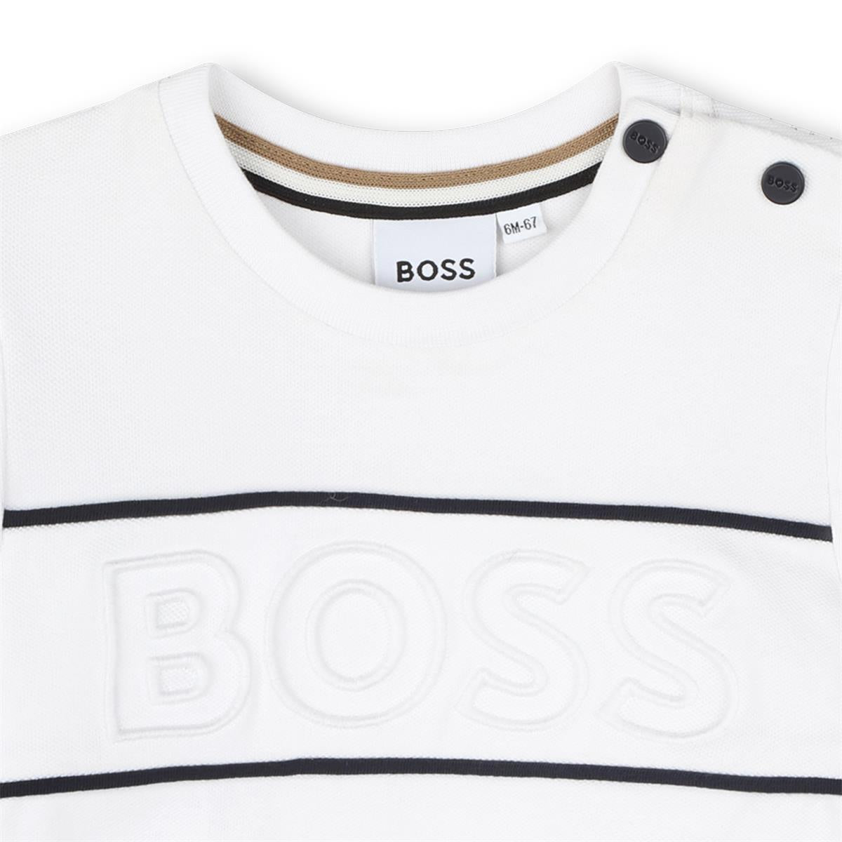 Baby Boys White Cotton T-Shirt