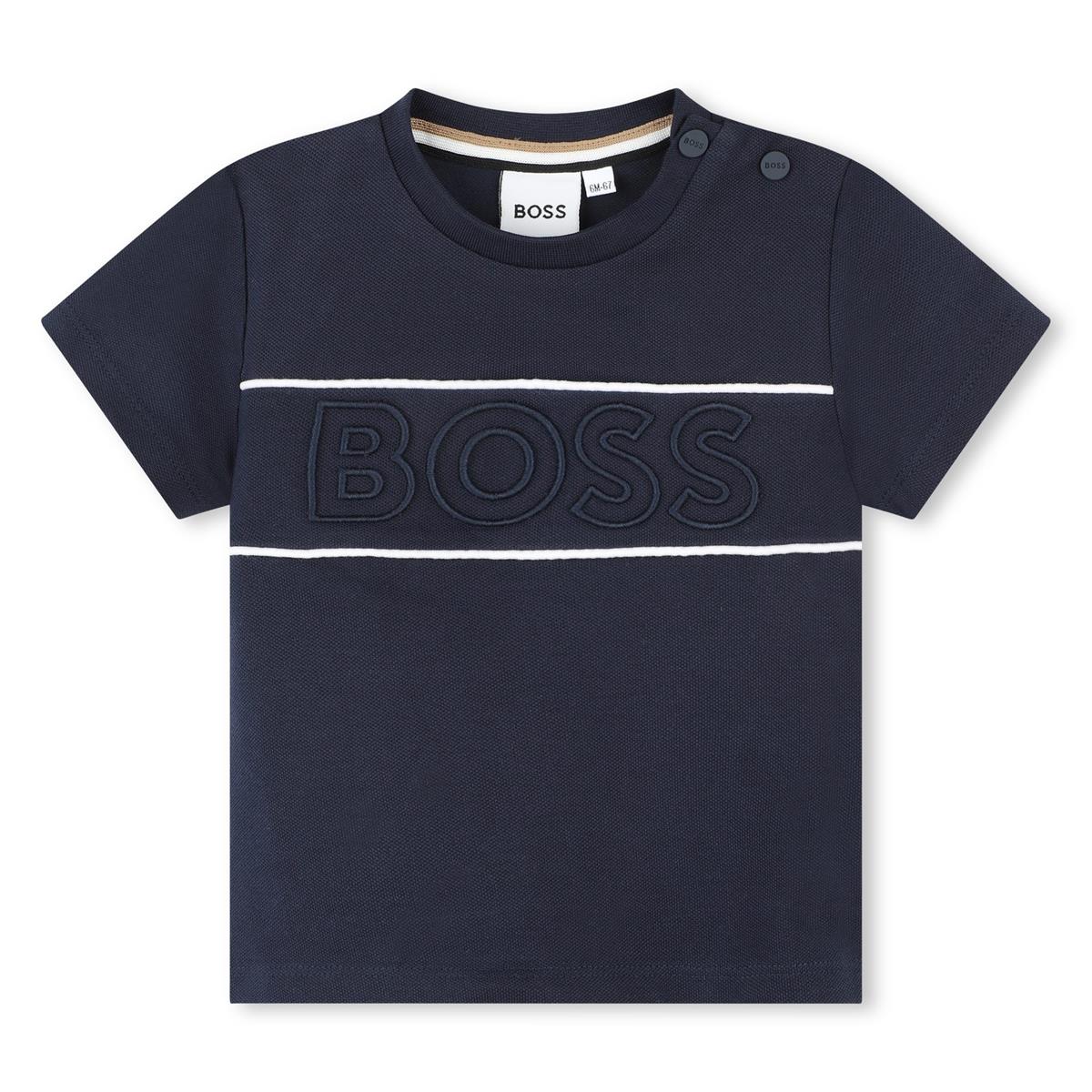 Baby Boys Navy Cotton T-Shirt