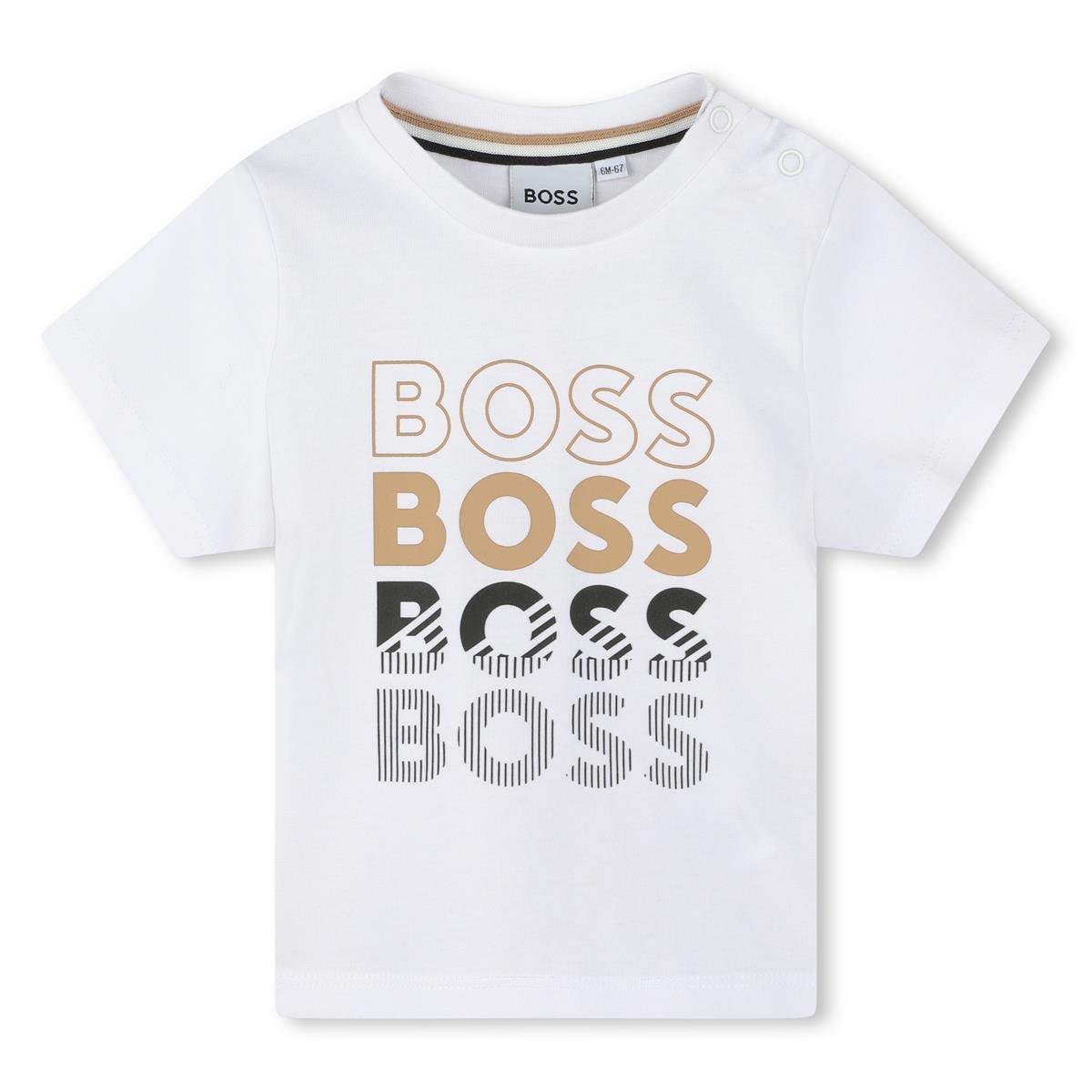 Baby Boys White Cotton T-Shirt