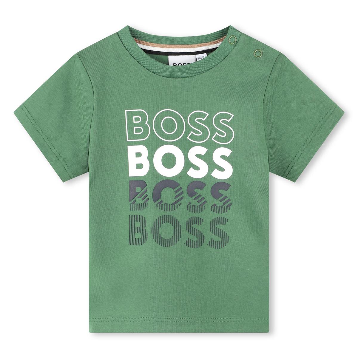 Baby Boys Green Cotton T-Shirt