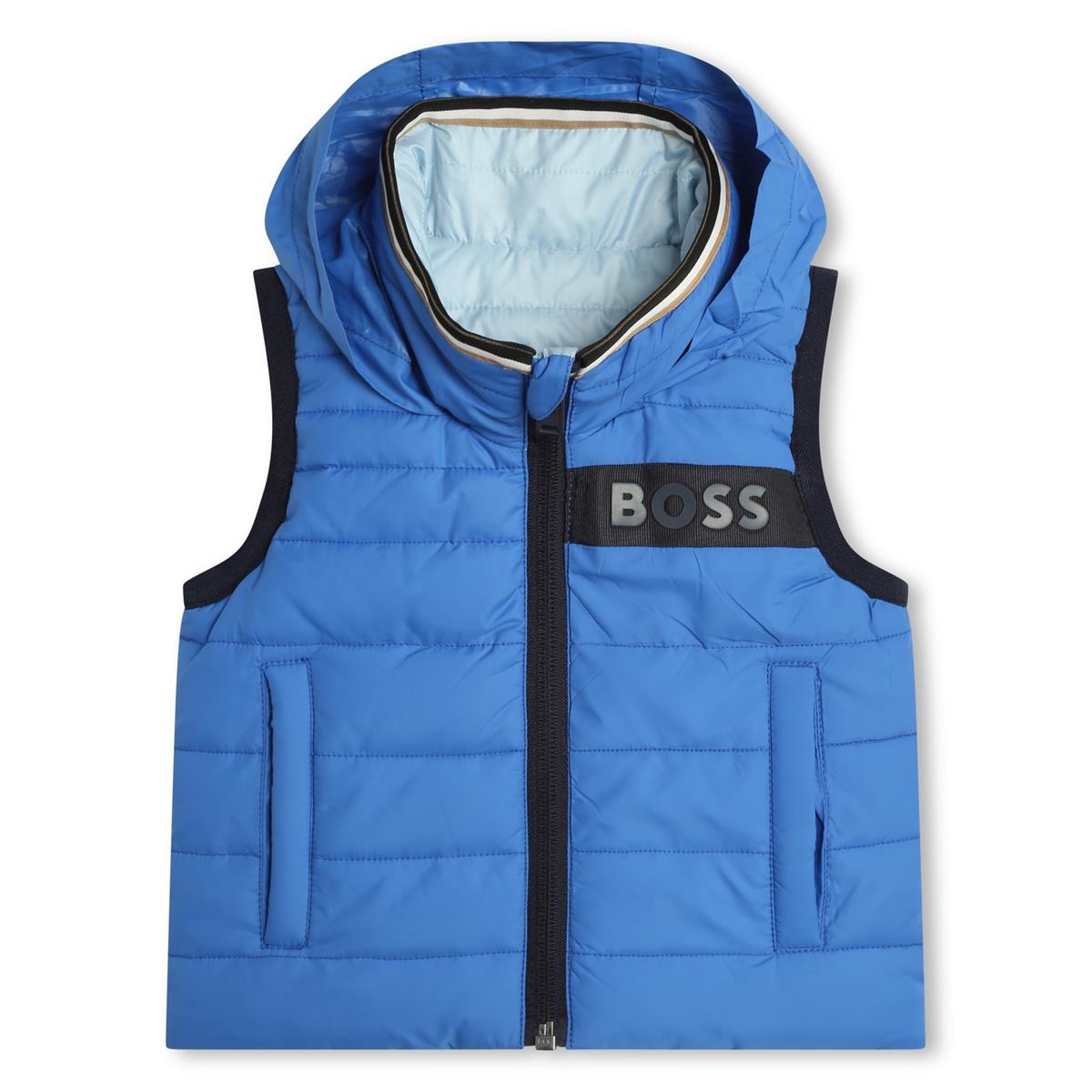 Baby Boys Blue Reversible Padded Gilet