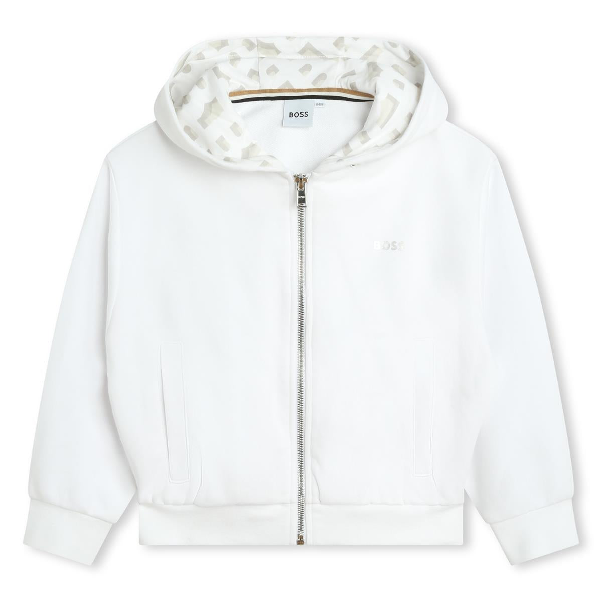 Boys White Zip-Up Top