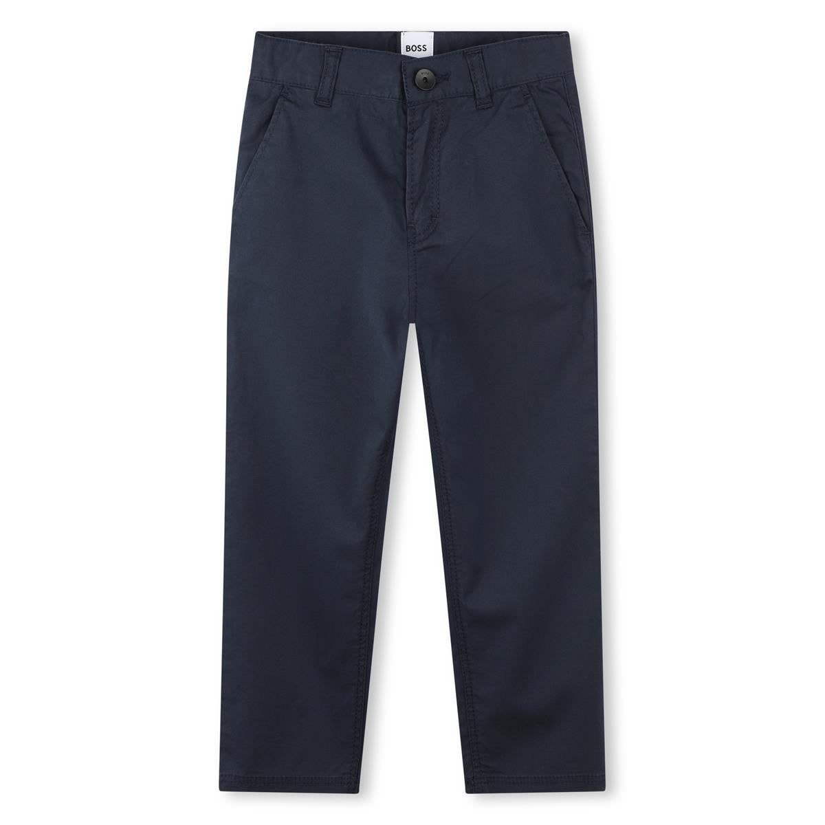 Boys Navy Cotton Trousers