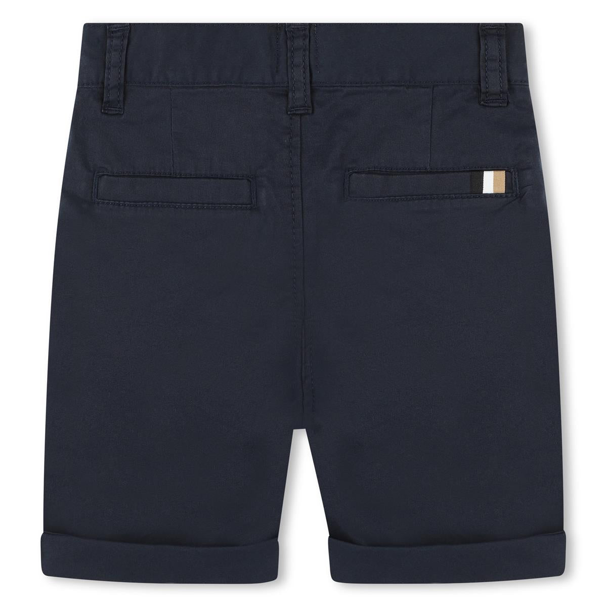 Boys Dark Blue Cotton Shorts