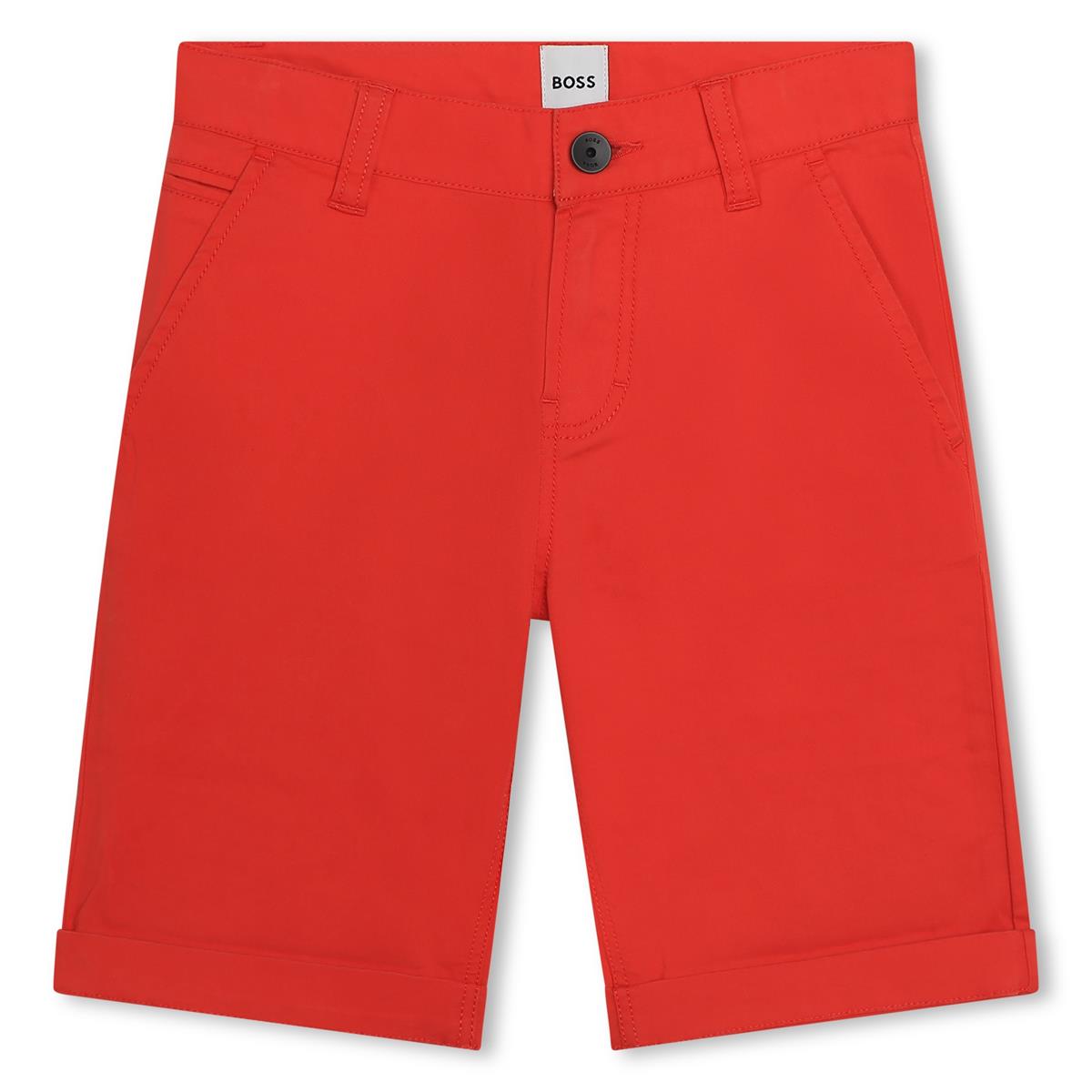 Boys Orange Cotton Shorts