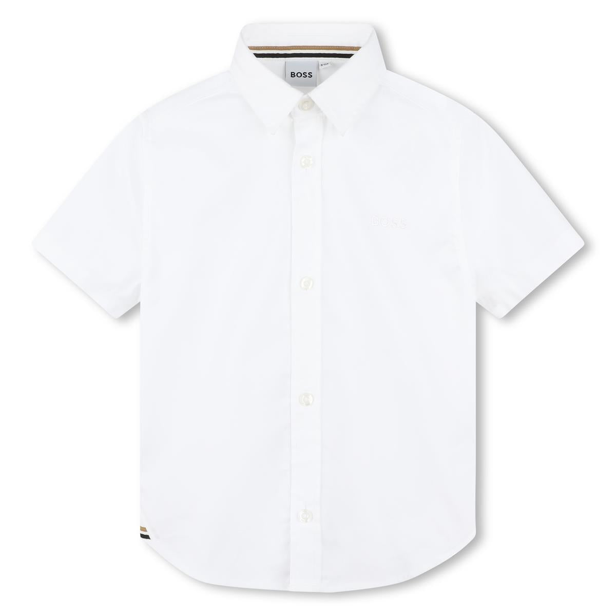 Boys White Cotton Shirt