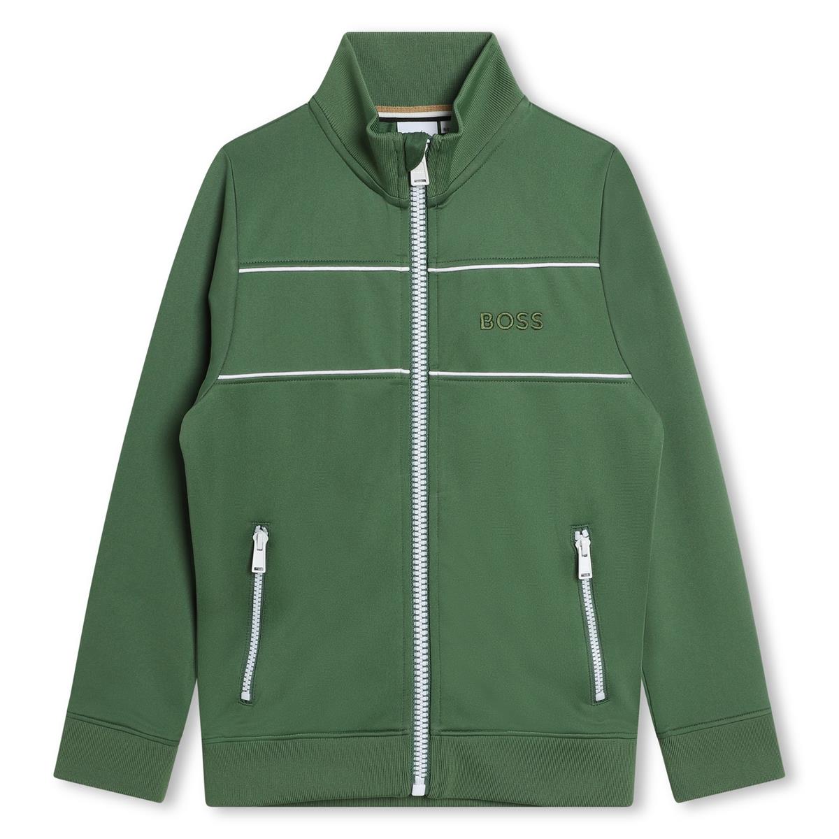 Boys Green Zip-Up Top