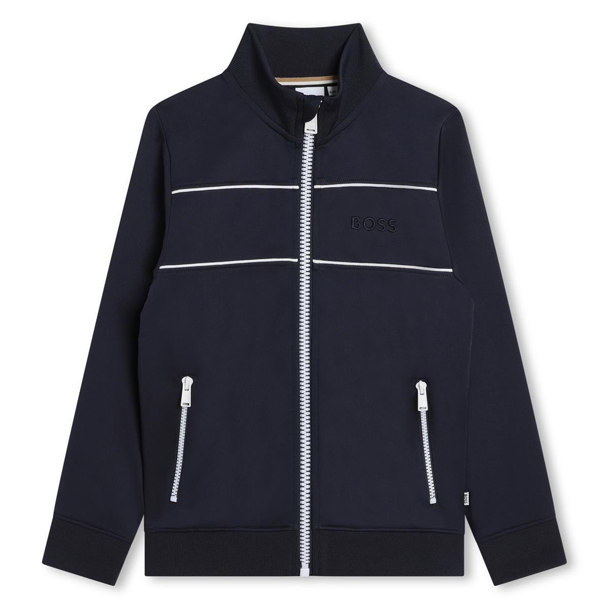 Boys Navy Zip-Up Top