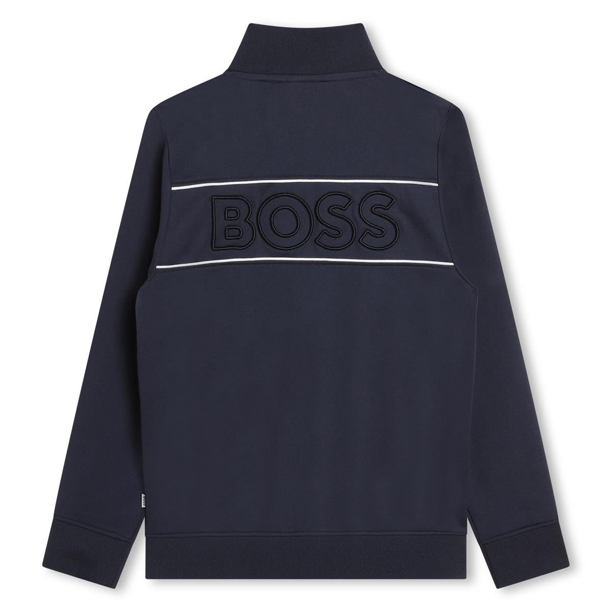 Boys Navy Zip-Up Top