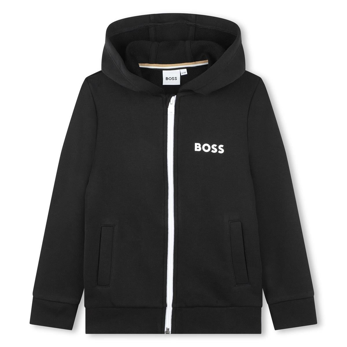 Boys Black Zip-Up Top