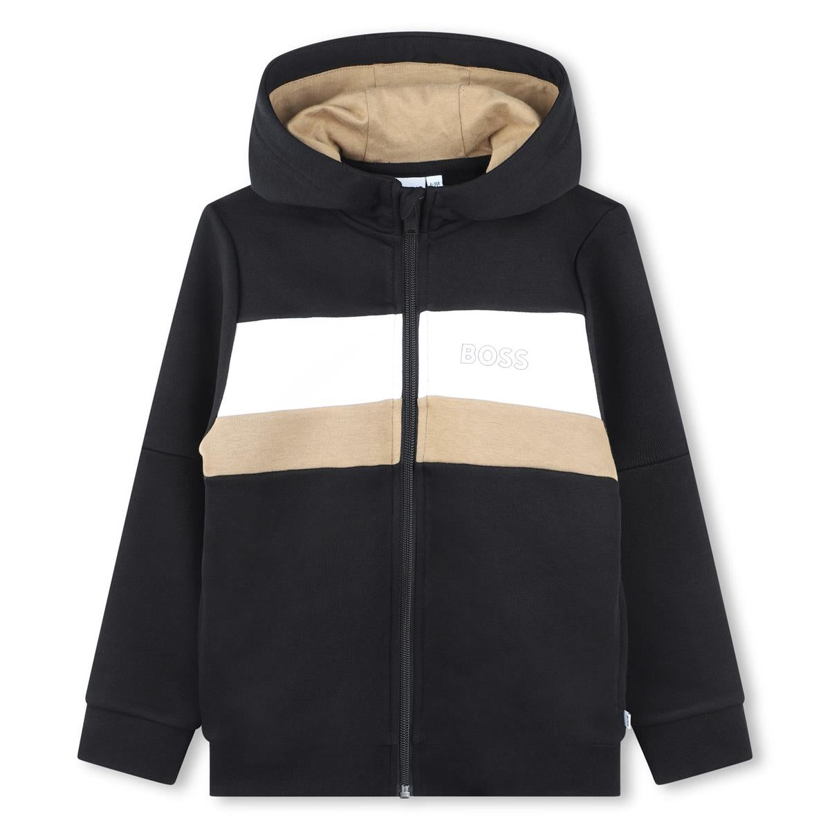 Boys Black Zip-Up Top